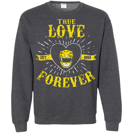 Sweatshirts Dark Heather / Small True Love Forever Yellow Crewneck Sweatshirt