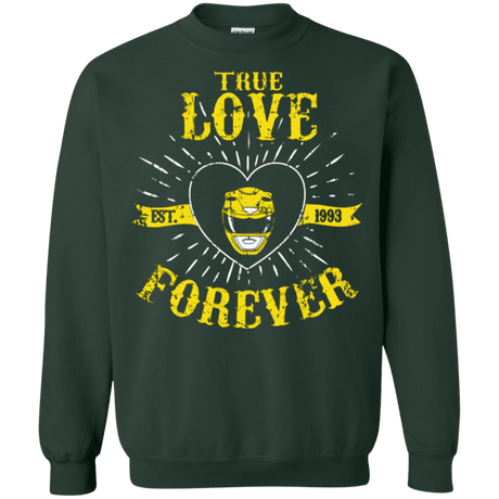 Sweatshirts Forest Green / Small True Love Forever Yellow Crewneck Sweatshirt