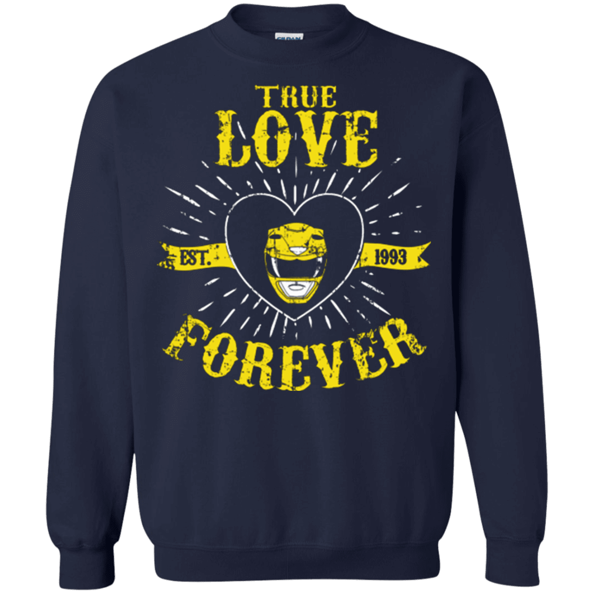 Sweatshirts Navy / Small True Love Forever Yellow Crewneck Sweatshirt