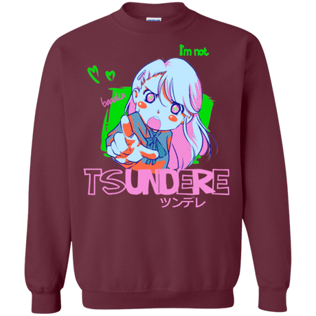Sweatshirts Maroon / Small Tsundere Crewneck Sweatshirt