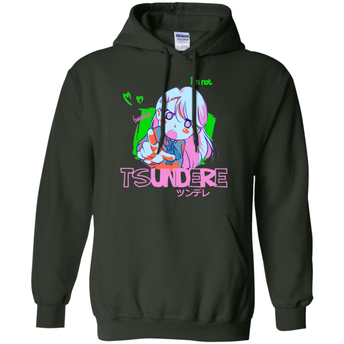 Sweatshirts Forest Green / Small Tsundere Pullover Hoodie