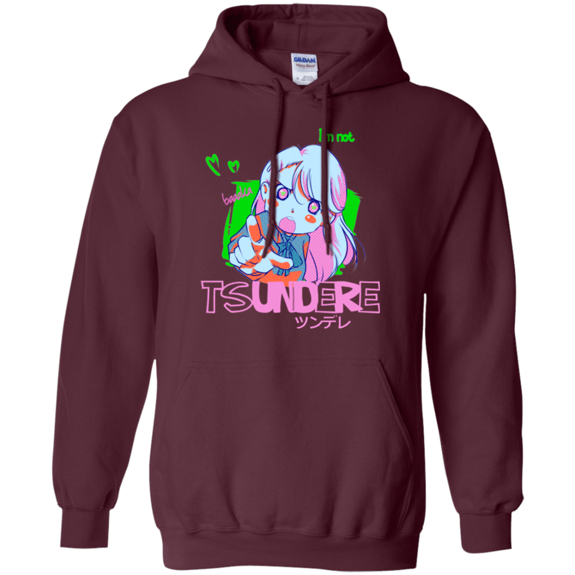 Sweatshirts Maroon / Small Tsundere Pullover Hoodie