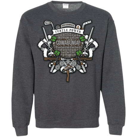 Sweatshirts Dark Heather / Small Turtle Power! Crewneck Sweatshirt