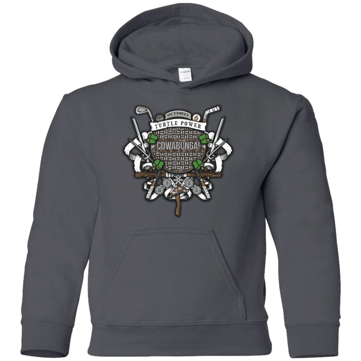 Sweatshirts Charcoal / YS Turtle Power! Youth Hoodie