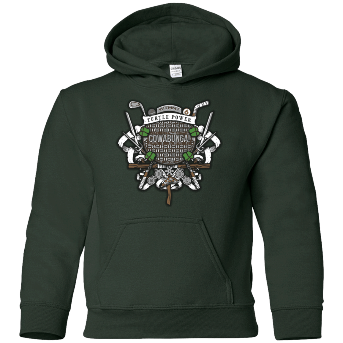 Sweatshirts Forest Green / YS Turtle Power! Youth Hoodie