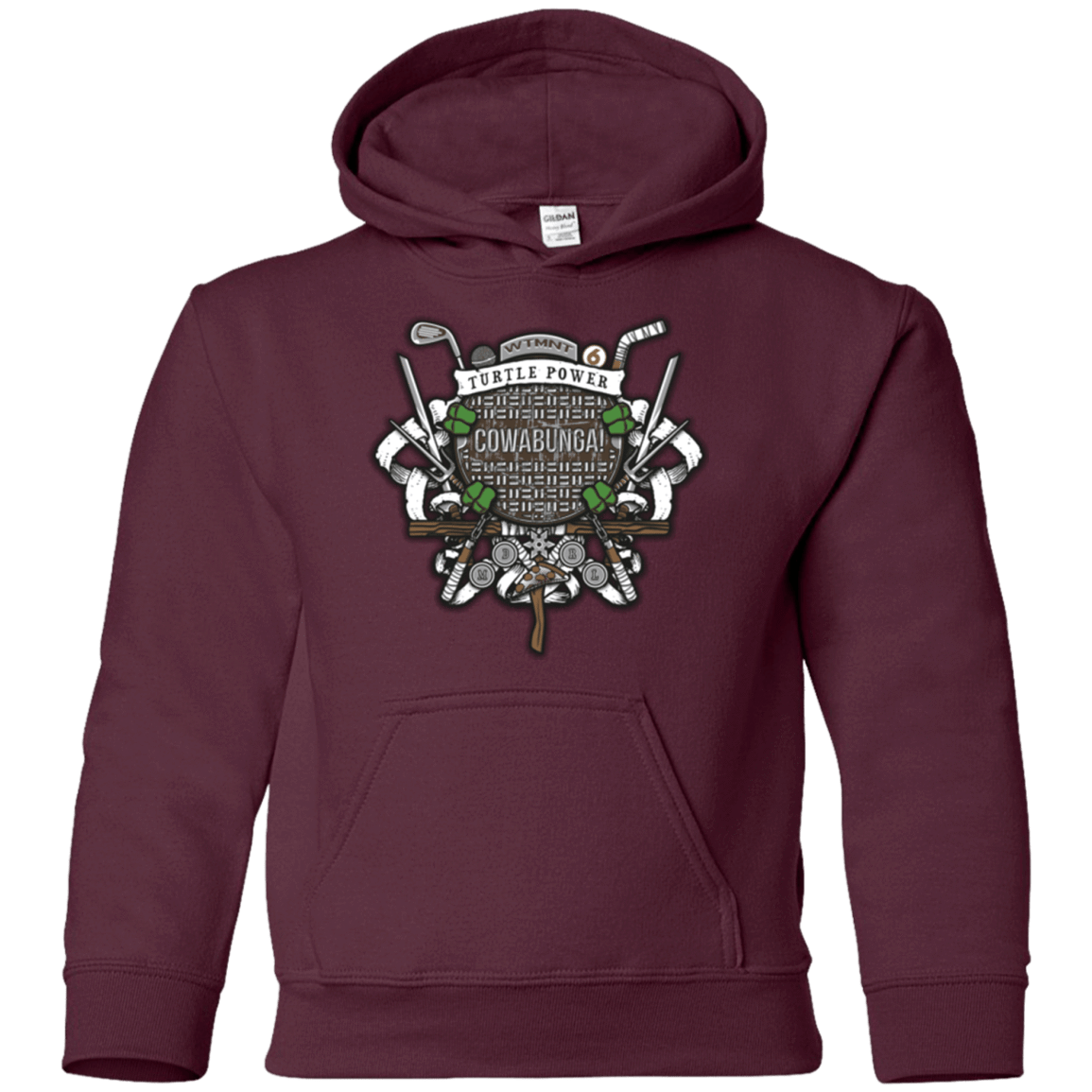 Sweatshirts Maroon / YS Turtle Power! Youth Hoodie