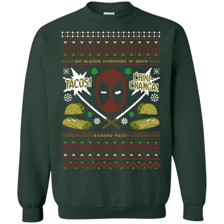 Sweatshirts Forest Green / Small Ugly Deadpool Crewneck Sweatshirt