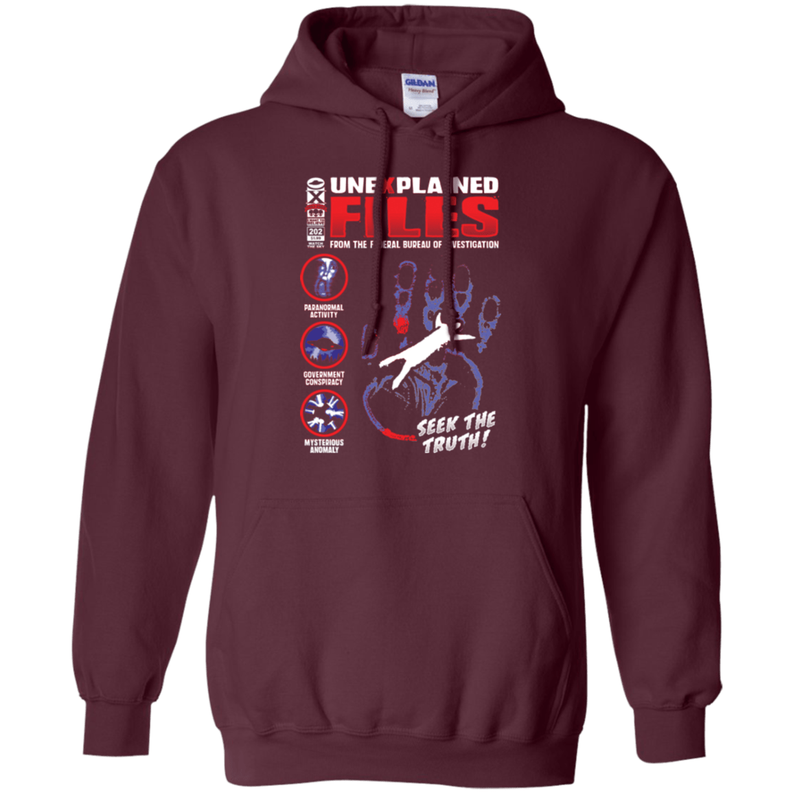 Sweatshirts Maroon / Small Unexplained Files Pullover Hoodie