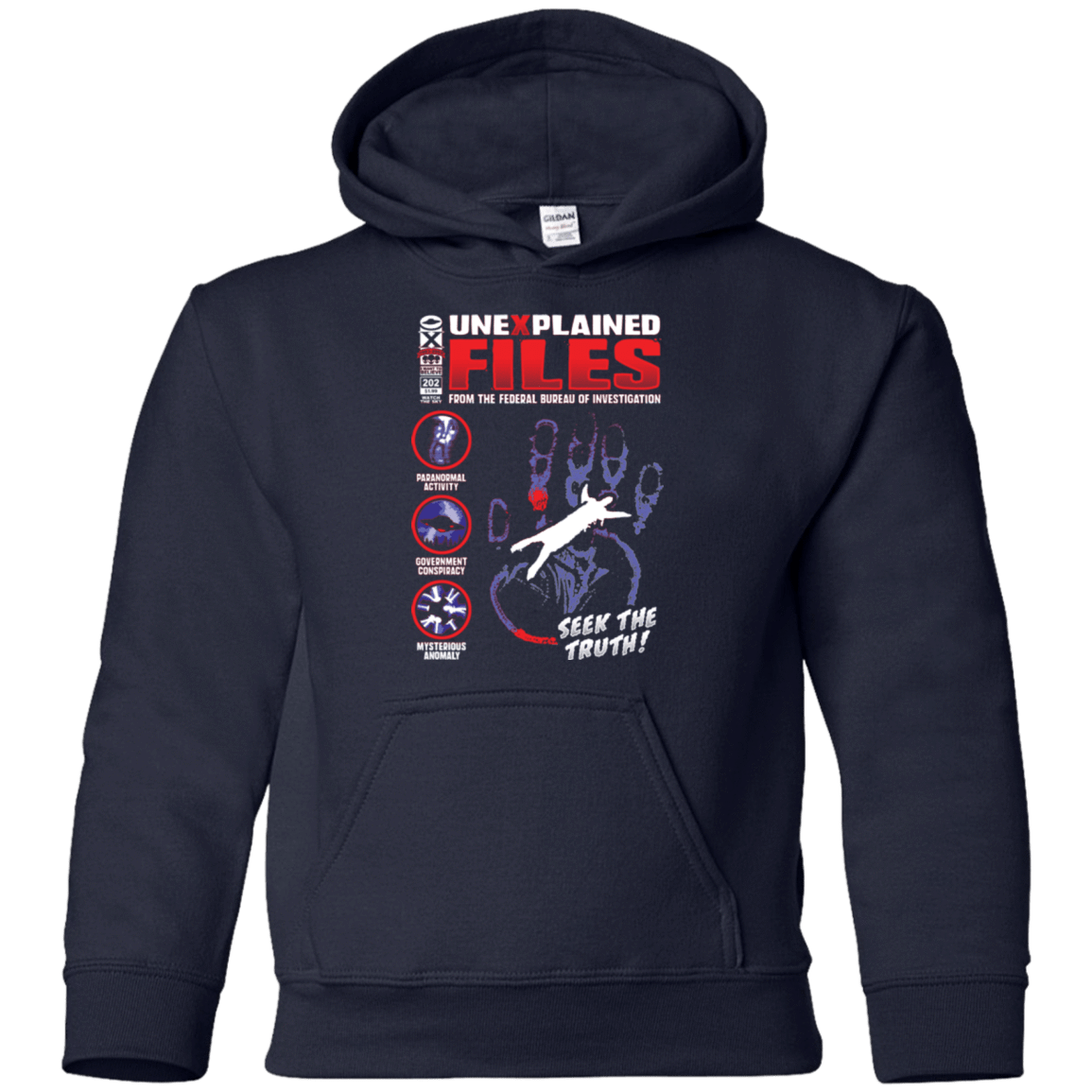 Sweatshirts Navy / YS Unexplained Files Youth Hoodie