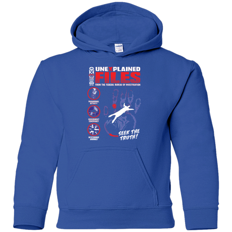 Sweatshirts Royal / YS Unexplained Files Youth Hoodie