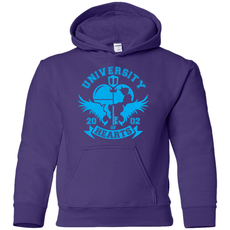 Sweatshirts Purple / YS University of Hearts Youth Hoodie
