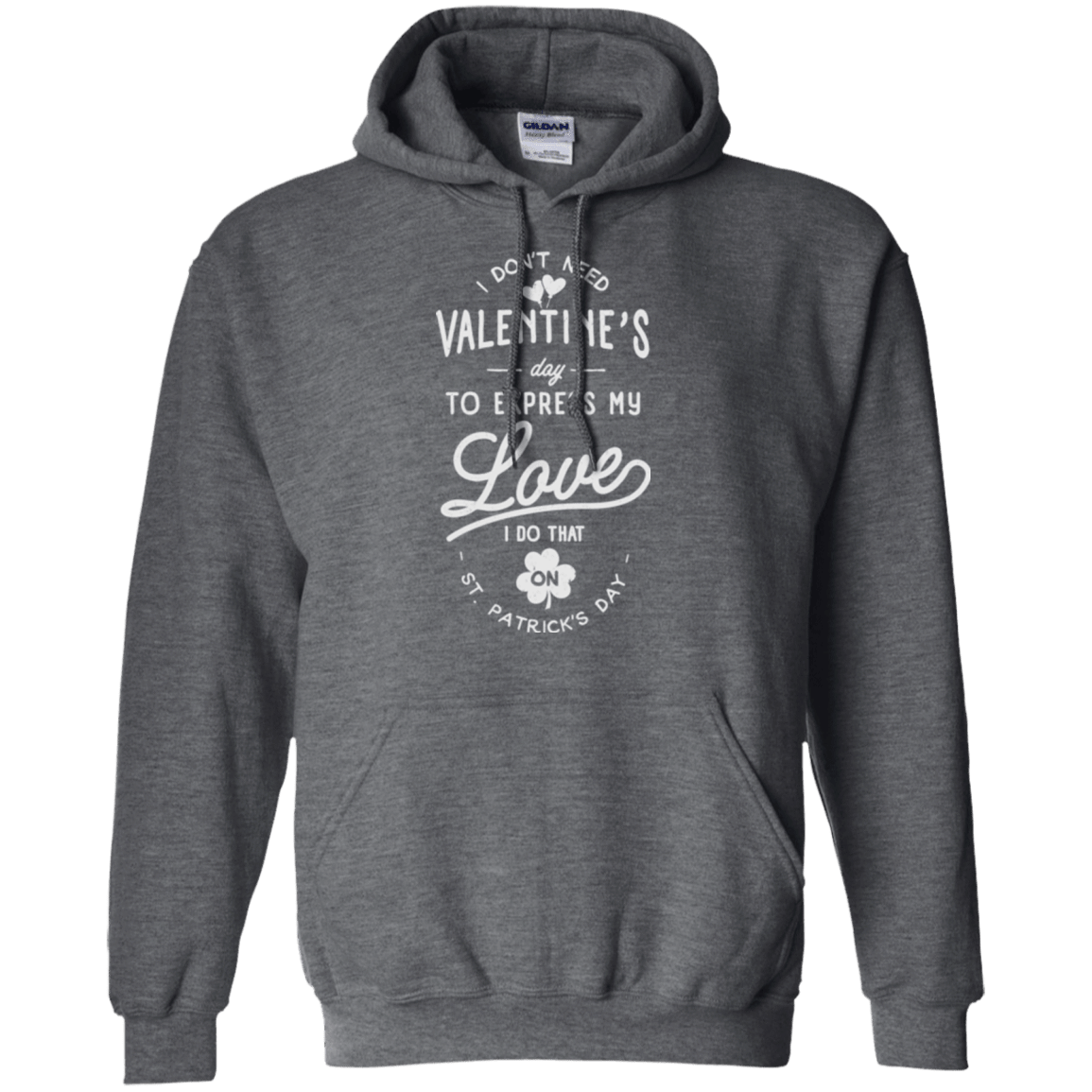 Sweatshirts Dark Heather / Small Valentine's Day Pullover Hoodie