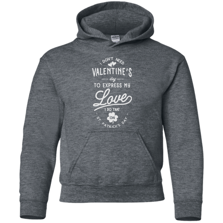 Sweatshirts Dark Heather / YS Valentine's Day Youth Hoodie