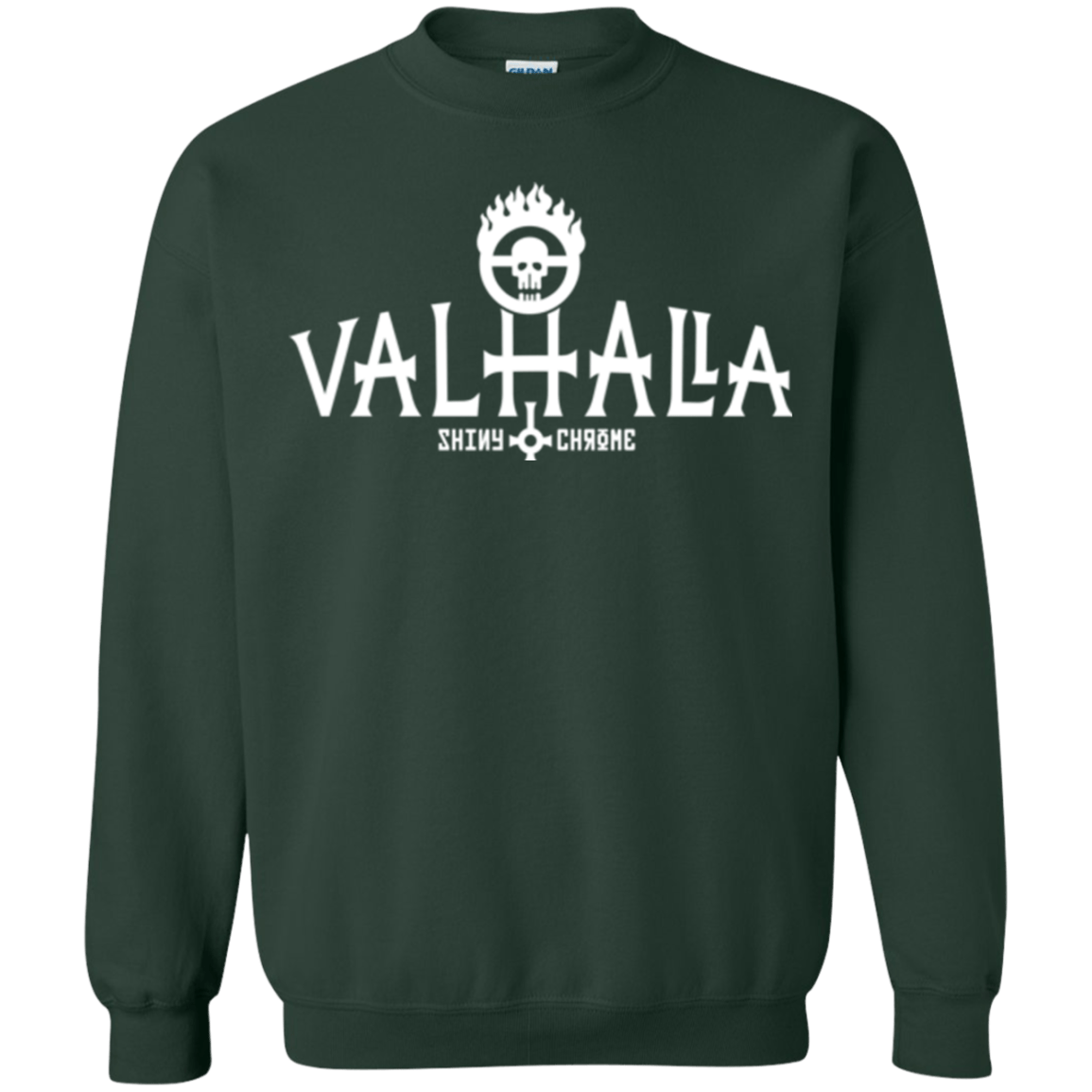 Sweatshirts Forest Green / Small Valhalla Shiny & Chrome Crewneck Sweatshirt