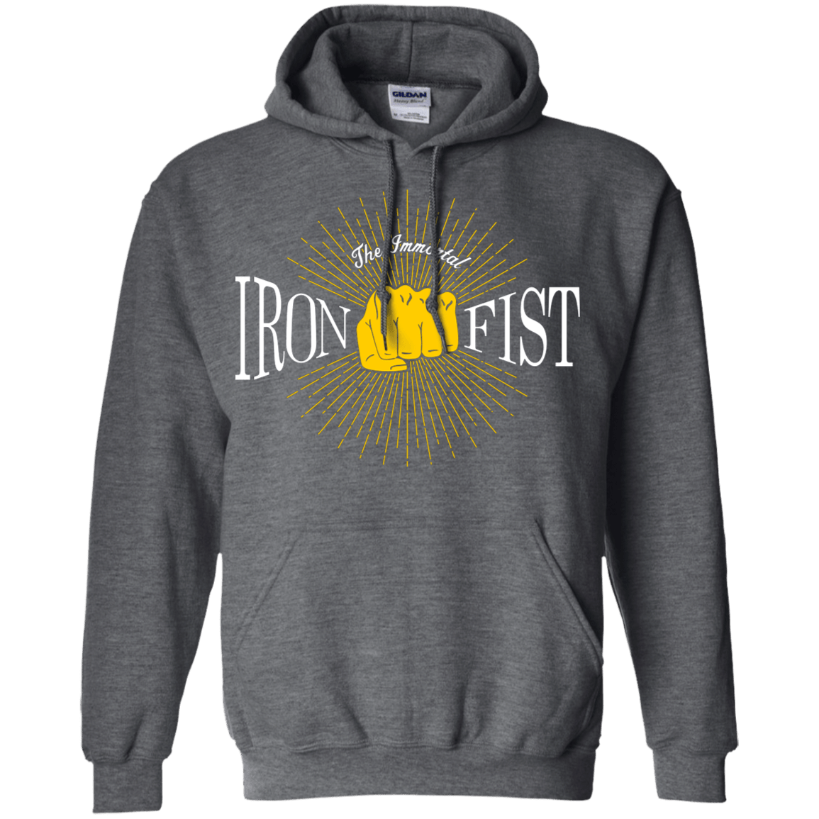 Sweatshirts Dark Heather / S Vintage Immortal Iron Fist Pullover Hoodie