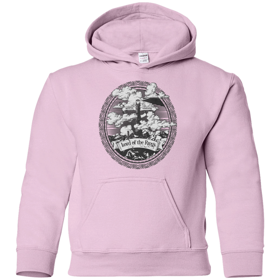Sweatshirts Light Pink / YS Vintage Mordor Tower Youth Hoodie