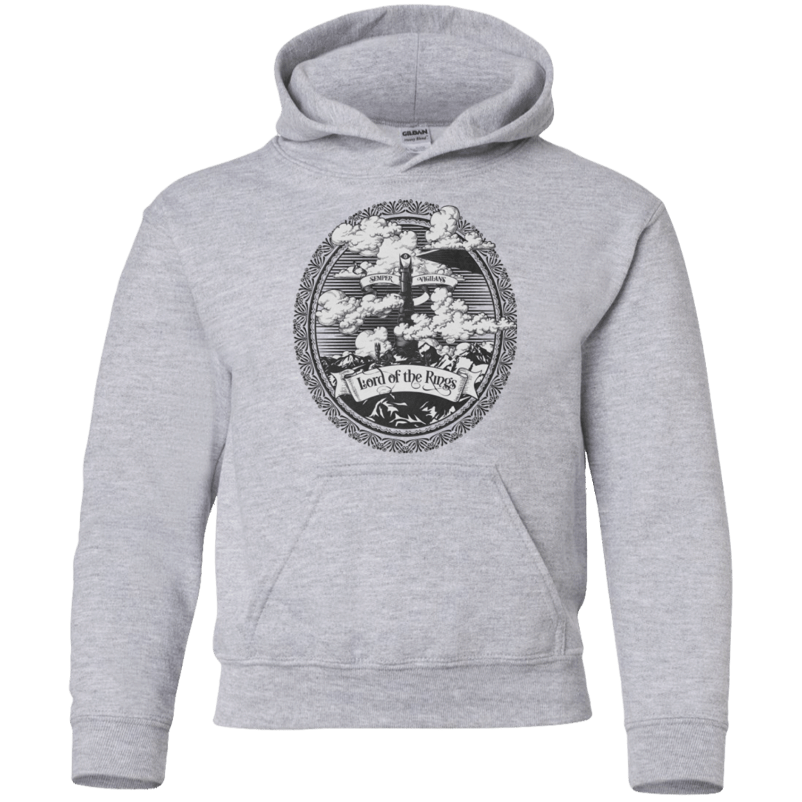 Sweatshirts Sport Grey / YS Vintage Mordor Tower Youth Hoodie