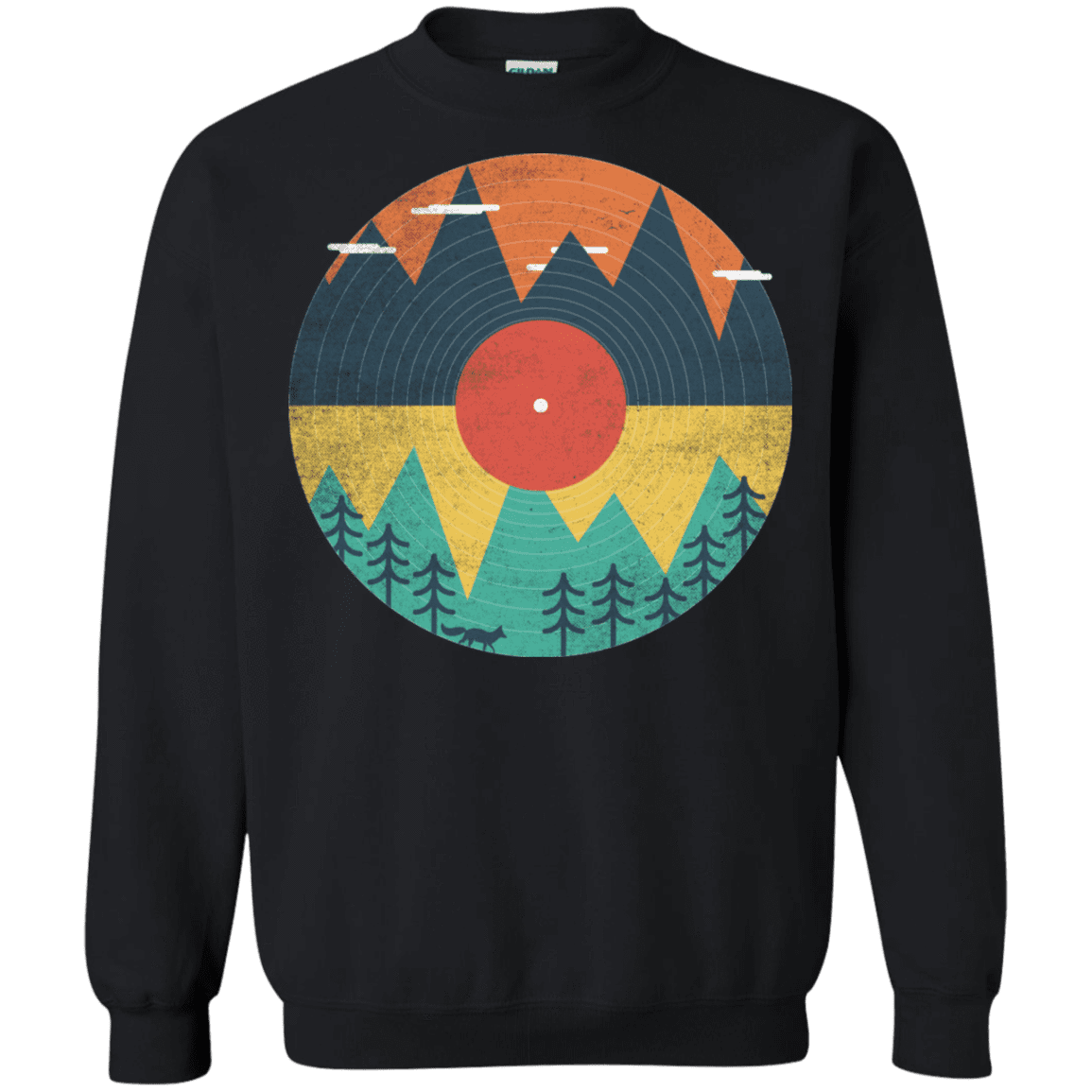 Sweatshirts Black / S Vinyl Fox Crewneck Sweatshirt