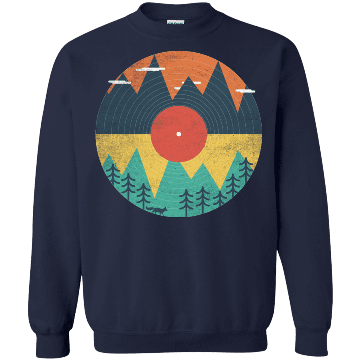 Sweatshirts Navy / S Vinyl Fox Crewneck Sweatshirt
