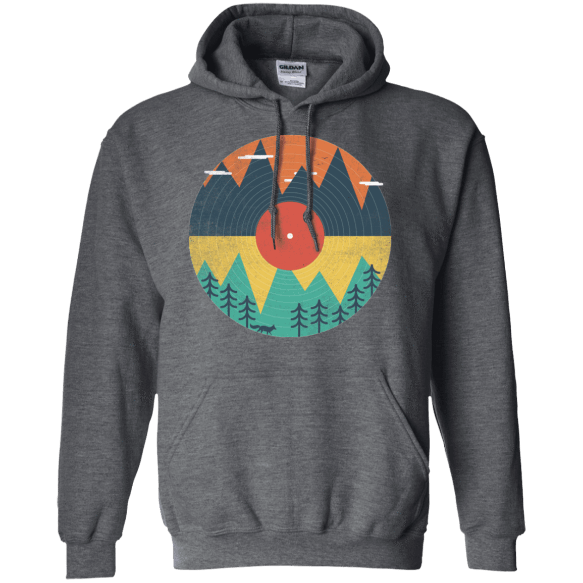 Sweatshirts Dark Heather / S Vinyl Fox Pullover Hoodie