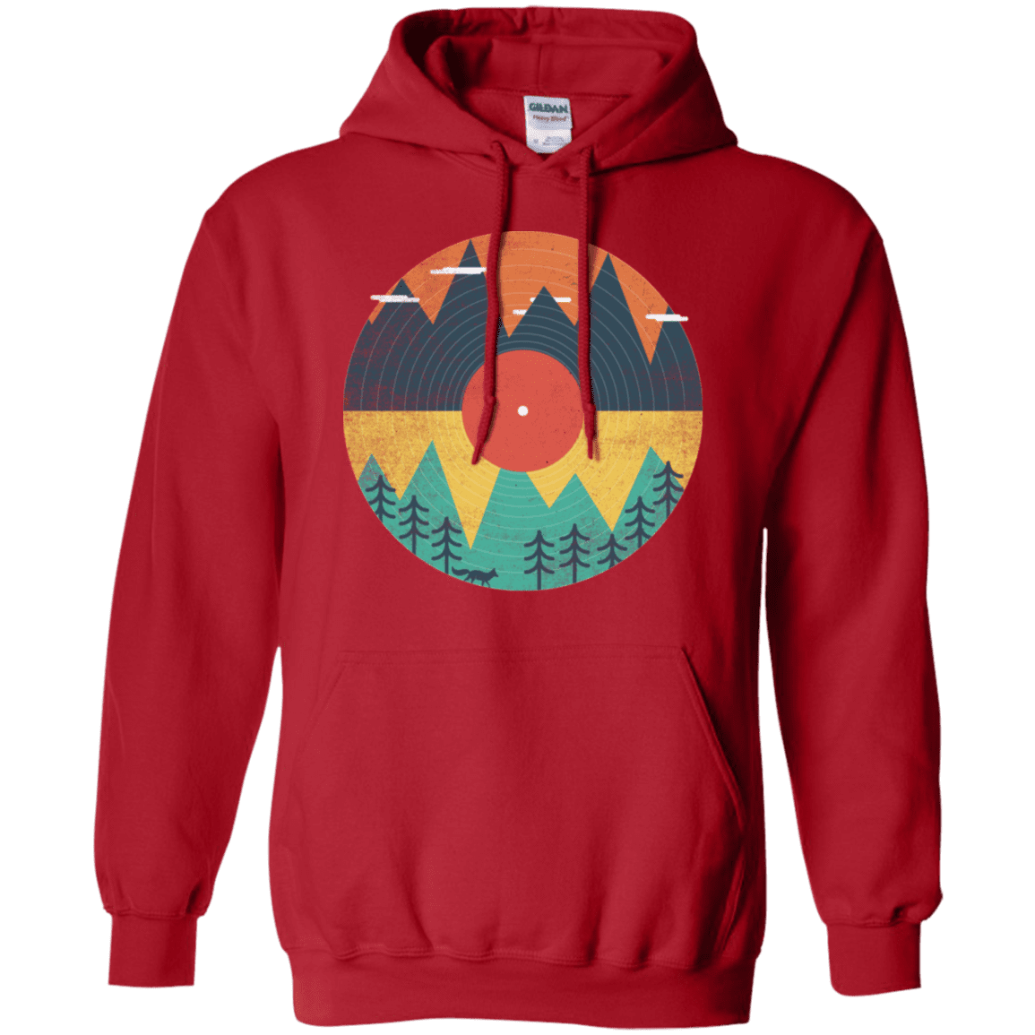 Sweatshirts Red / S Vinyl Fox Pullover Hoodie