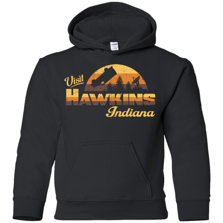 Sweatshirts Black / YS Visit Hawkins Youth Hoodie