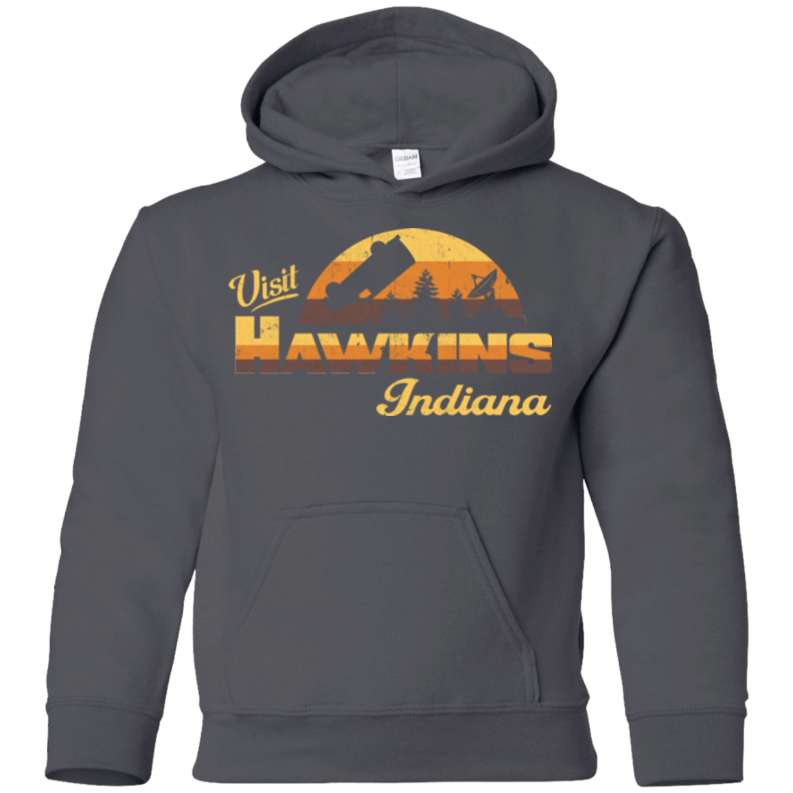 Sweatshirts Charcoal / YS Visit Hawkins Youth Hoodie