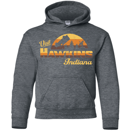 Sweatshirts Dark Heather / YS Visit Hawkins Youth Hoodie