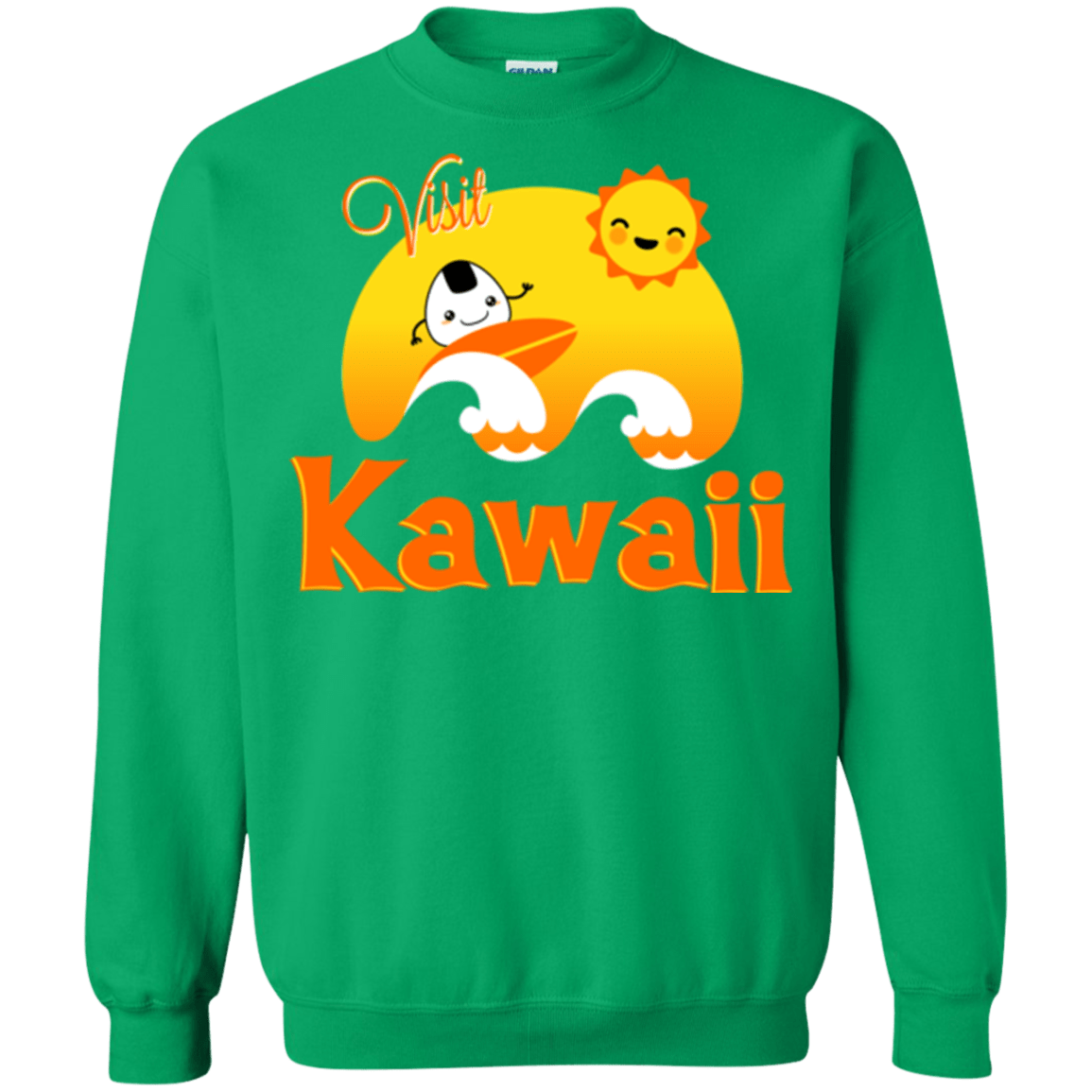 Sweatshirts Irish Green / Small Visit Kawaii Crewneck Sweatshirt