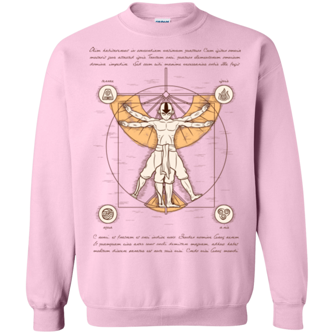 Sweatshirts Light Pink / Small Vitruvian Aang (1) Crewneck Sweatshirt