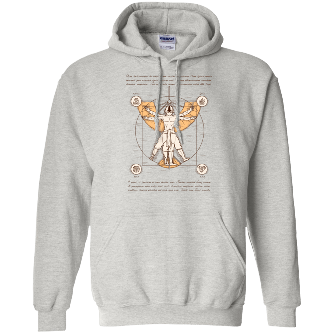 Sweatshirts Ash / Small Vitruvian Aang (1) Pullover Hoodie