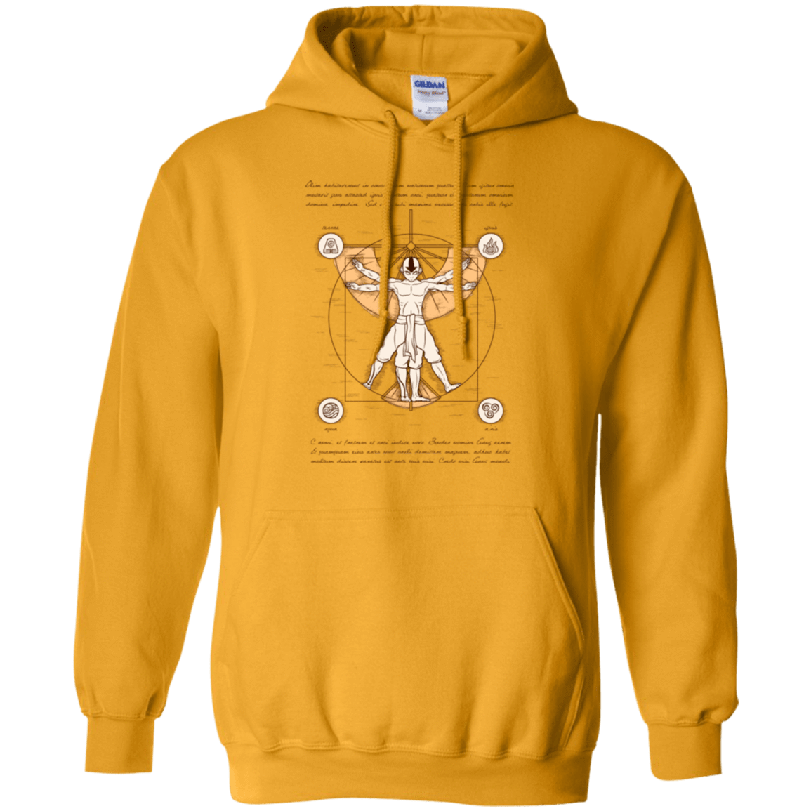 Sweatshirts Gold / Small Vitruvian Aang (1) Pullover Hoodie