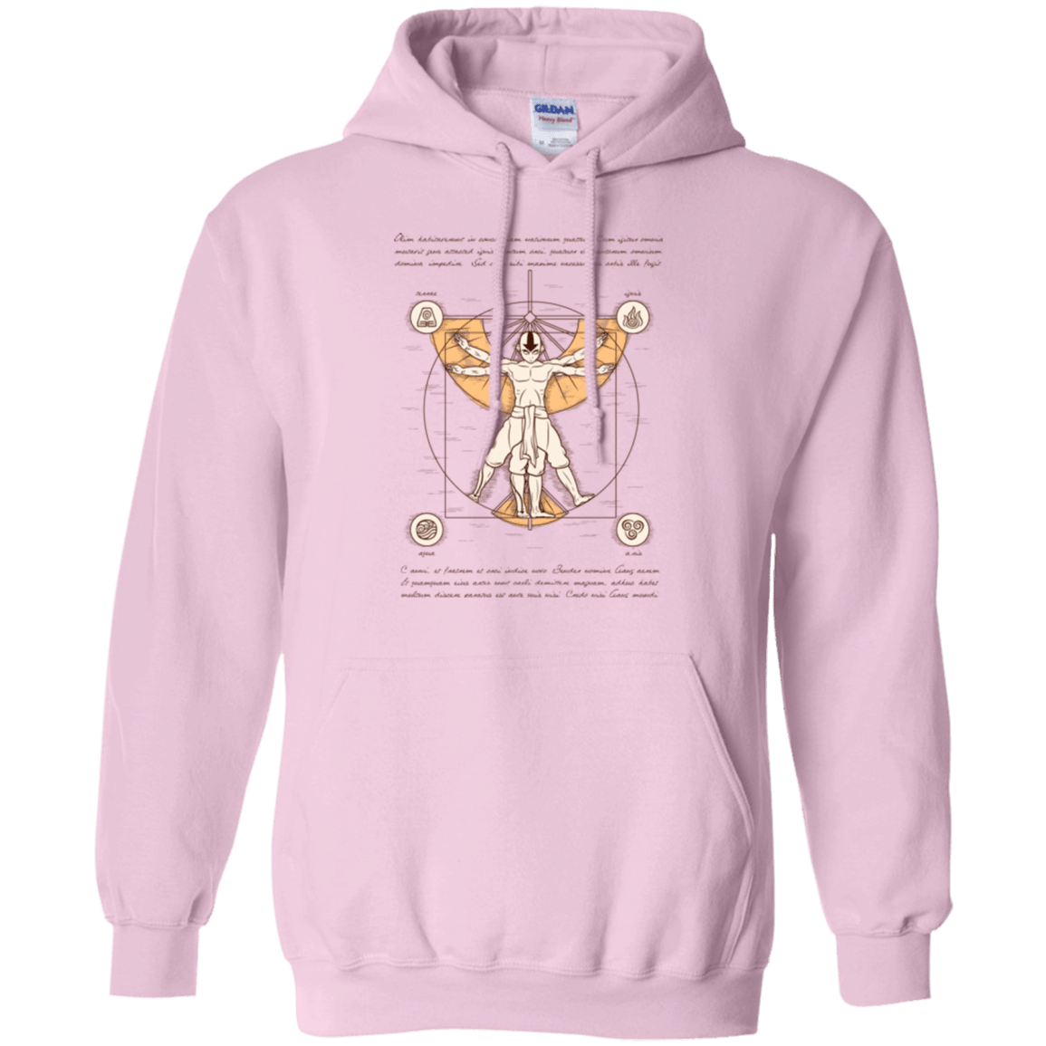 Sweatshirts Light Pink / Small Vitruvian Aang (1) Pullover Hoodie