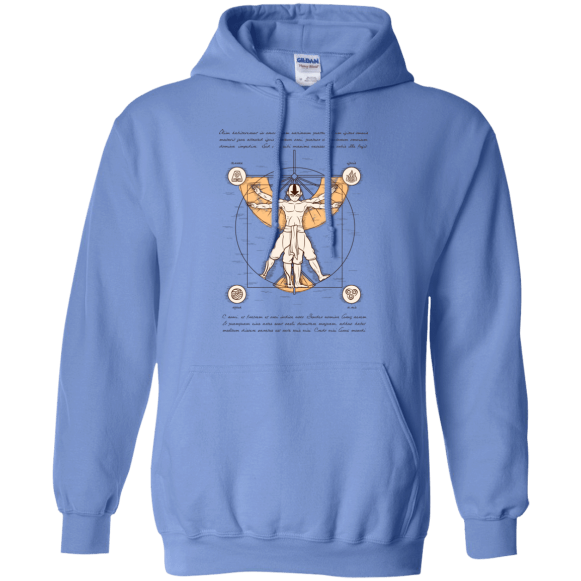 Sweatshirts Carolina Blue / Small Vitruvian Aang Pullover Hoodie