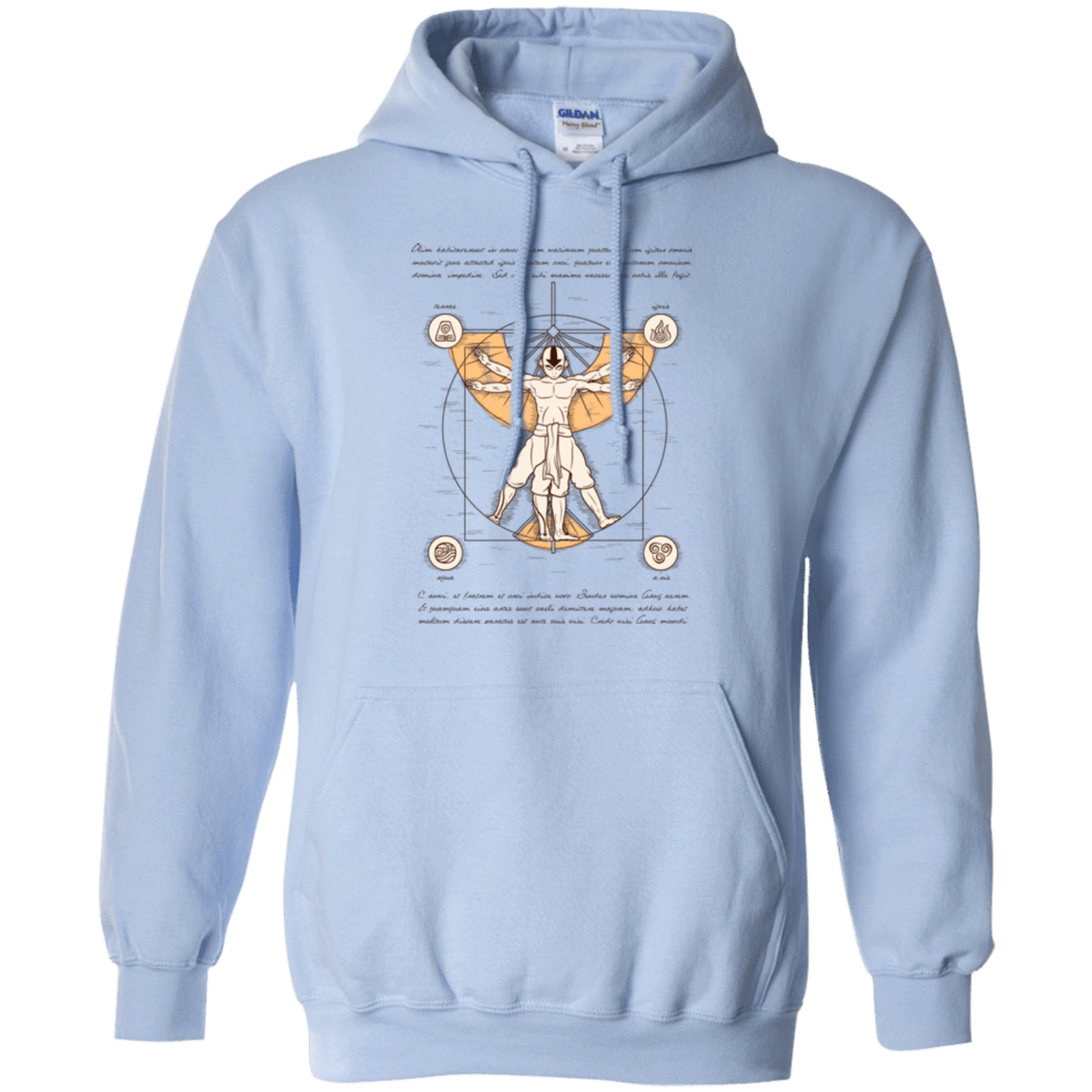 Sweatshirts Light Blue / Small Vitruvian Aang Pullover Hoodie