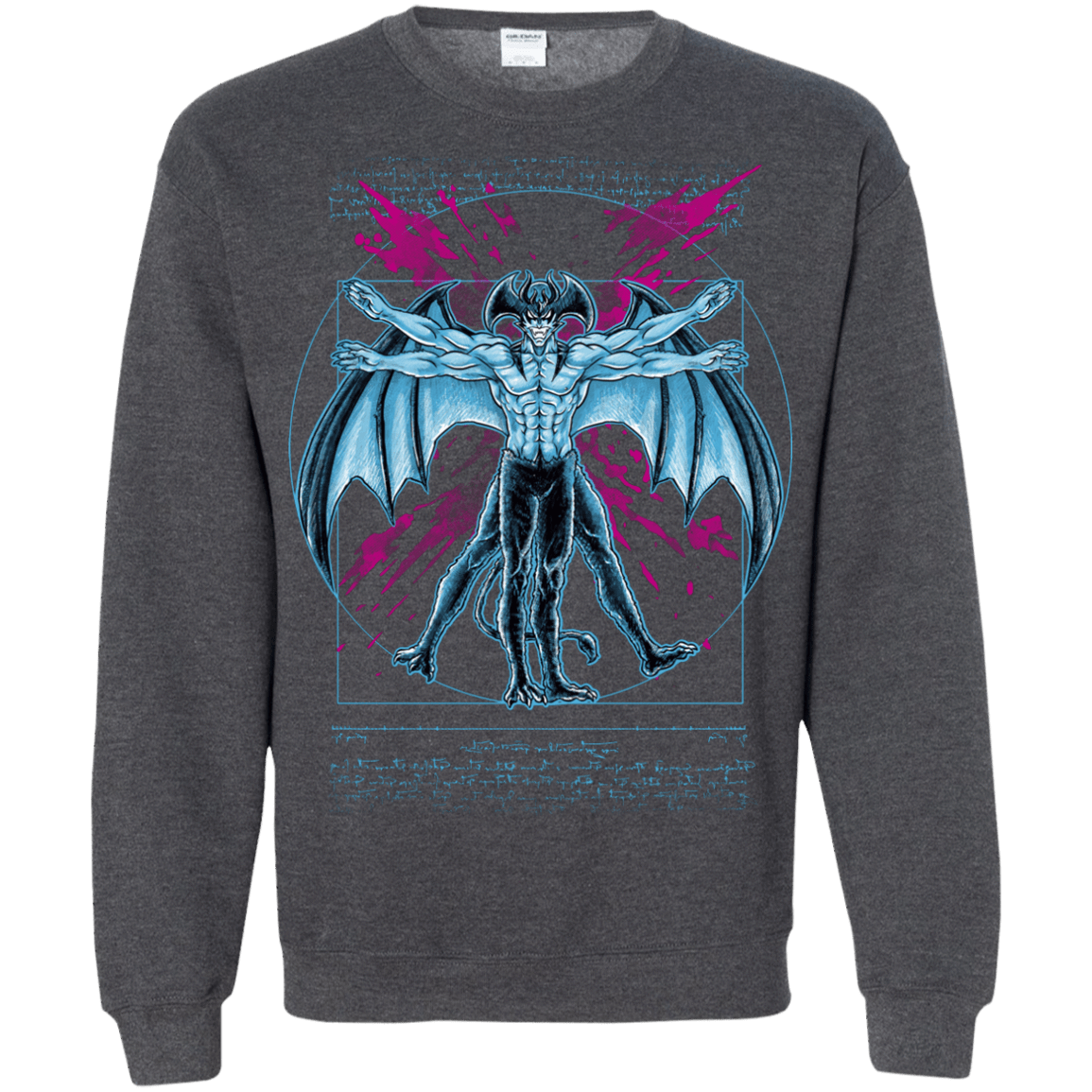 Sweatshirts Dark Heather / S Vitruvian Devil Crewneck Sweatshirt