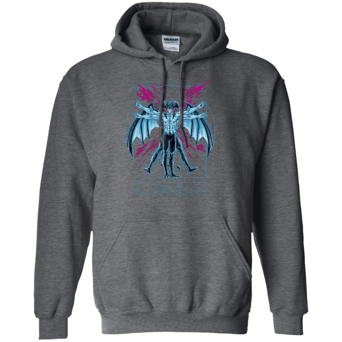 Sweatshirts Dark Heather / S Vitruvian Devil Pullover Hoodie