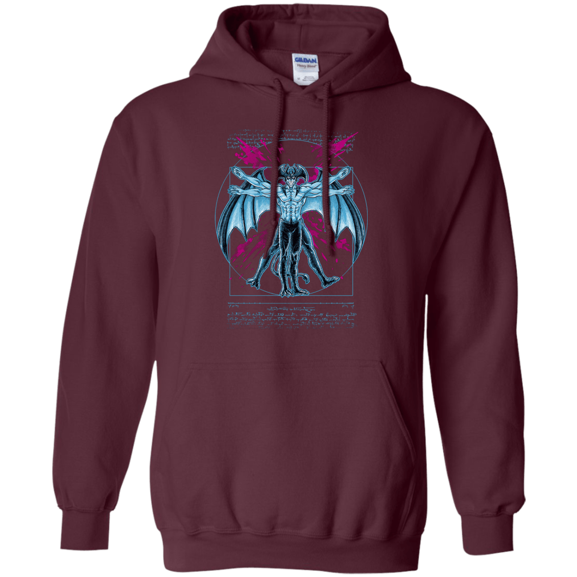 Sweatshirts Maroon / S Vitruvian Devil Pullover Hoodie