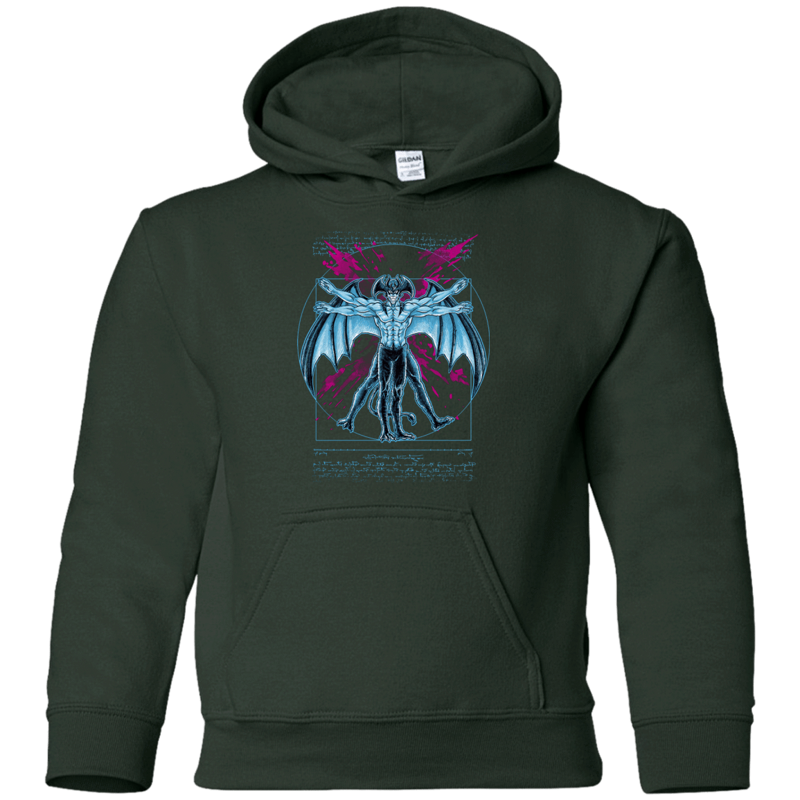 Sweatshirts Forest Green / YS Vitruvian Devil Youth Hoodie