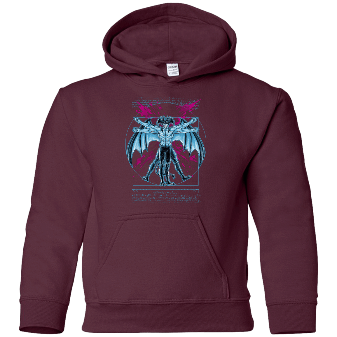 Sweatshirts Maroon / YS Vitruvian Devil Youth Hoodie