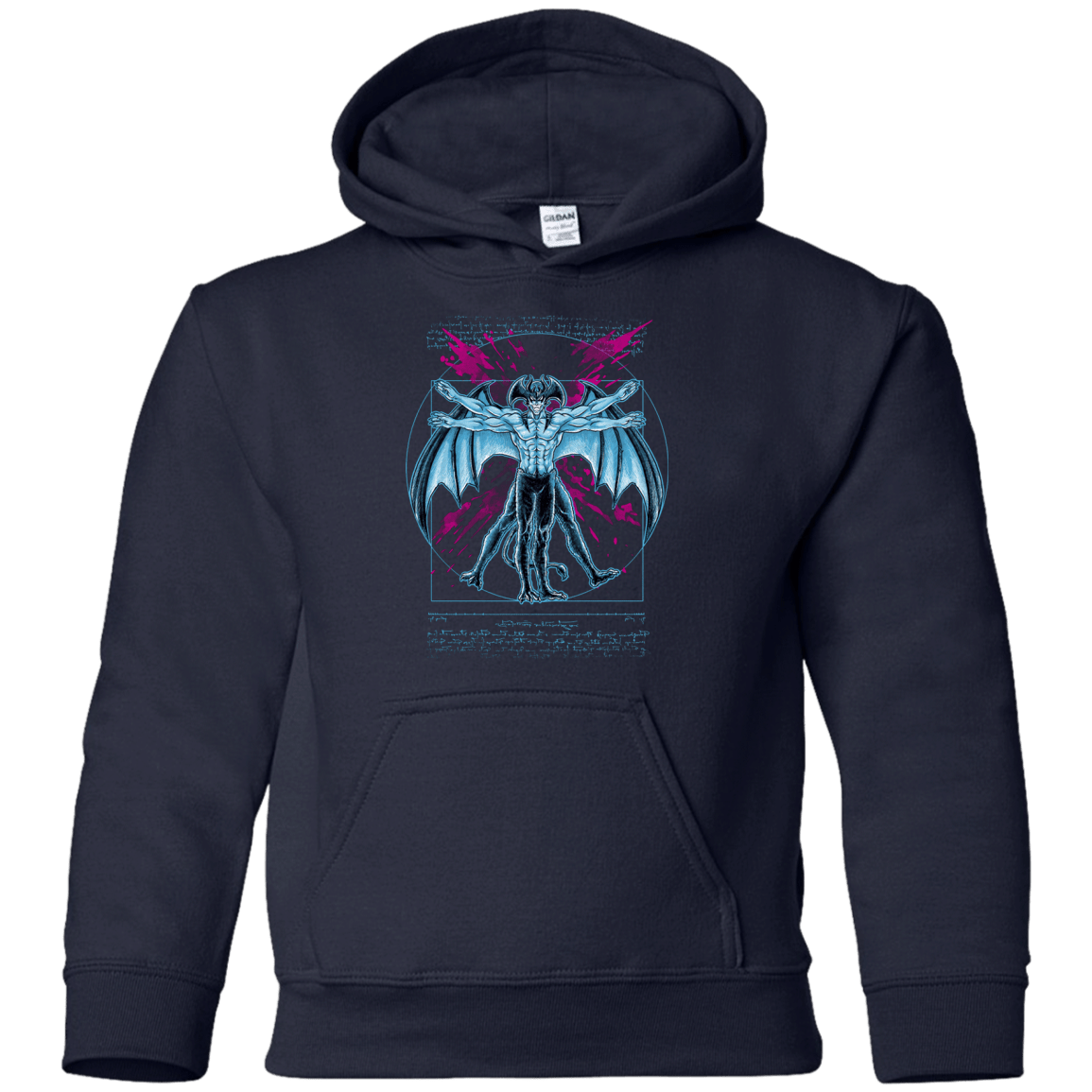 Sweatshirts Navy / YS Vitruvian Devil Youth Hoodie