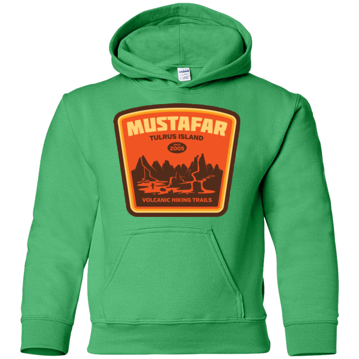 Sweatshirts Irish Green / YS Volcanic Hiking Trails Youth Hoodie