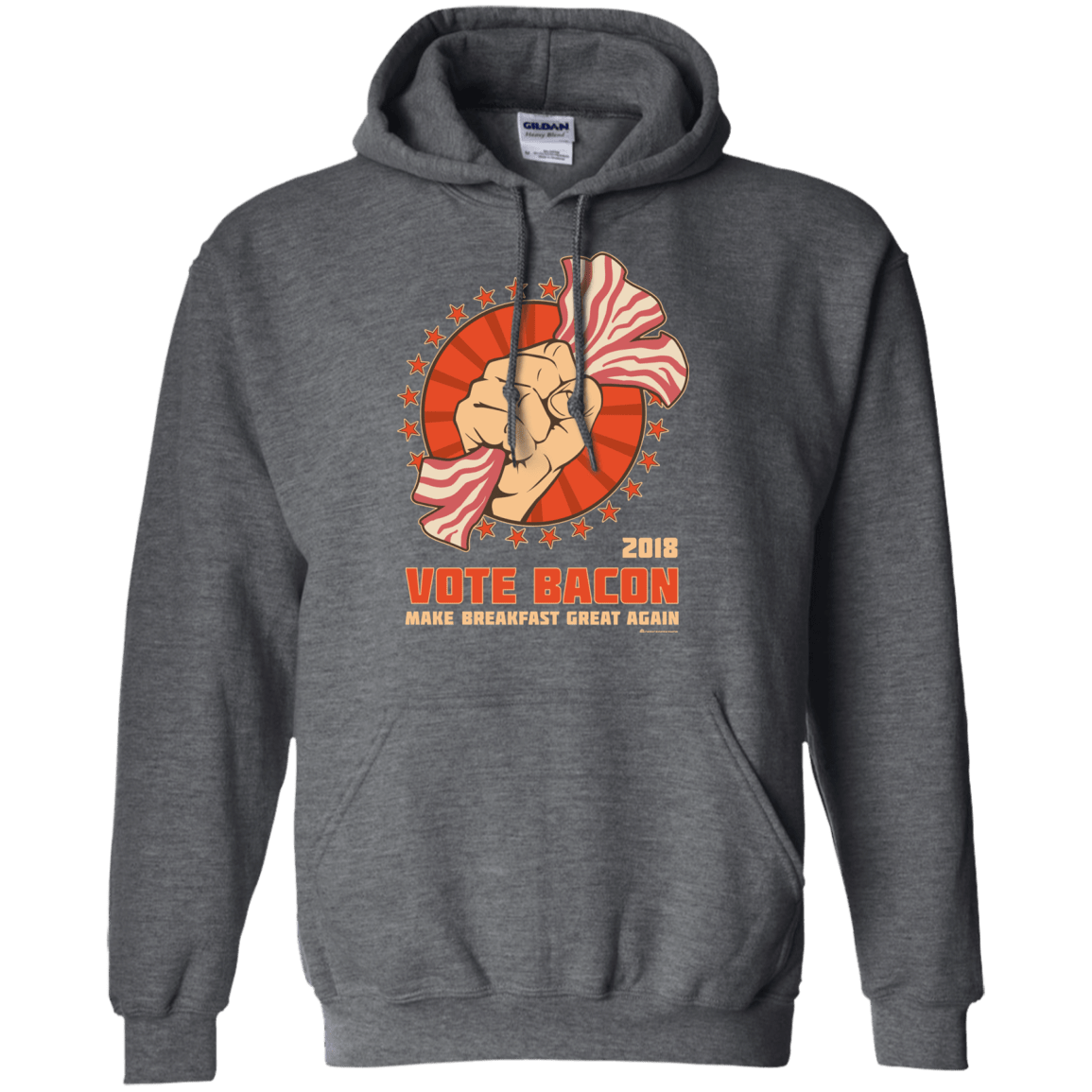Sweatshirts Dark Heather / Small Vote Bacon In 2018 Pullover Hoodie