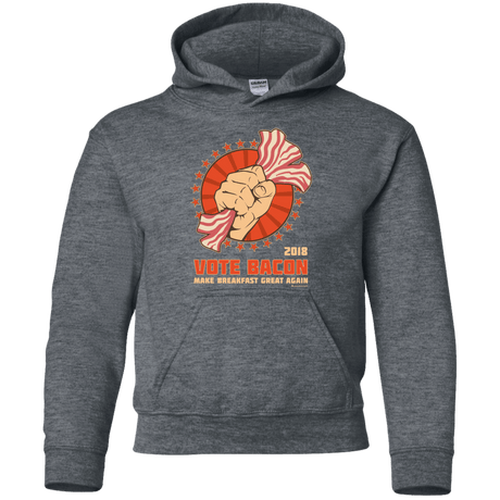 Sweatshirts Dark Heather / YS Vote Bacon In 2018 Youth Hoodie