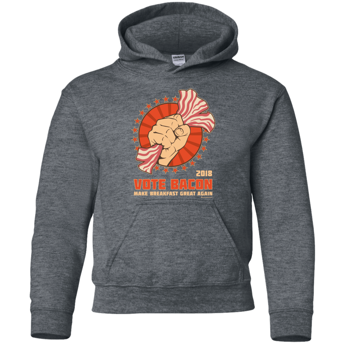 Sweatshirts Dark Heather / YS Vote Bacon In 2018 Youth Hoodie