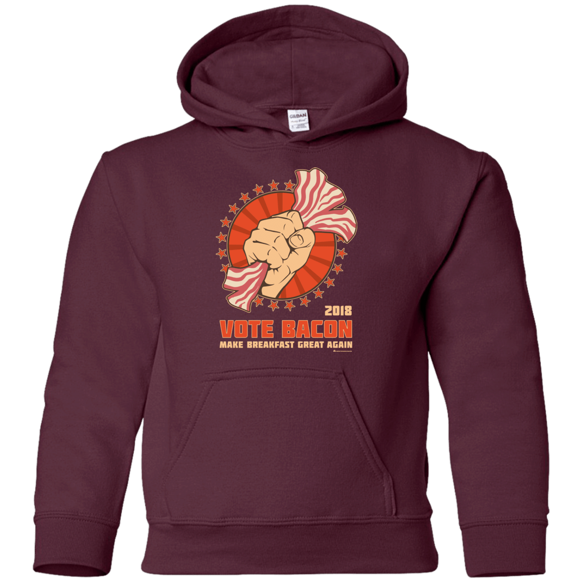 Sweatshirts Maroon / YS Vote Bacon In 2018 Youth Hoodie