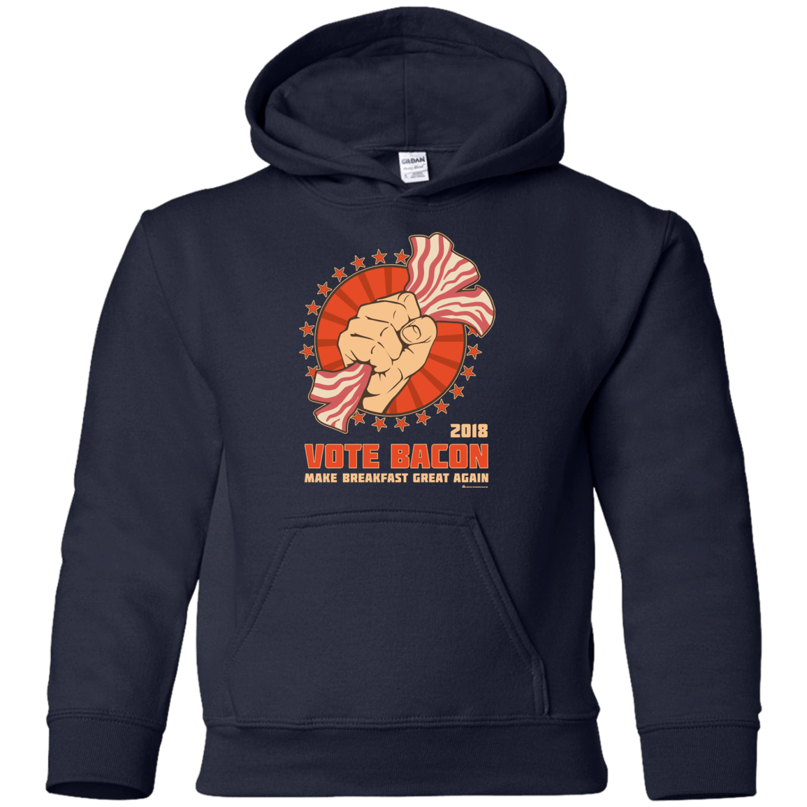 Sweatshirts Navy / YS Vote Bacon In 2018 Youth Hoodie