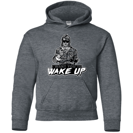 Sweatshirts Dark Heather / YS Wake Up Youth Hoodie