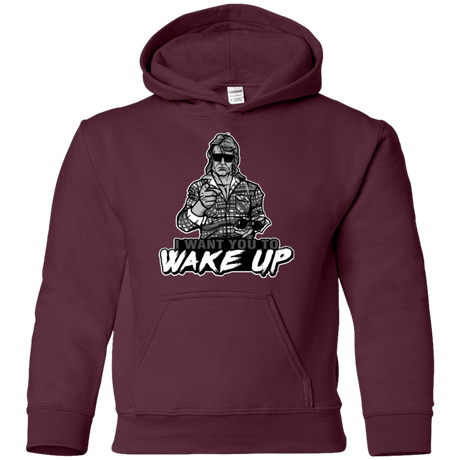 Sweatshirts Maroon / YS Wake Up Youth Hoodie