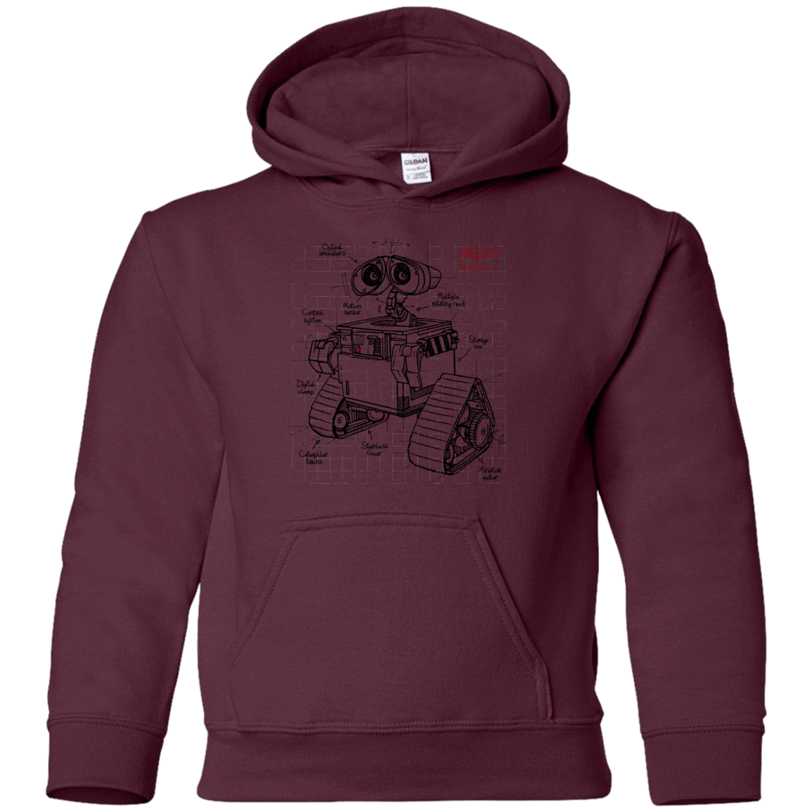 Sweatshirts Maroon / YS WALL-E Plan Youth Hoodie